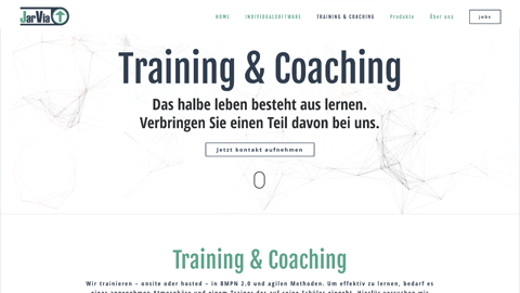 Ein Screenshot von der Webseite des JarVia Projekts