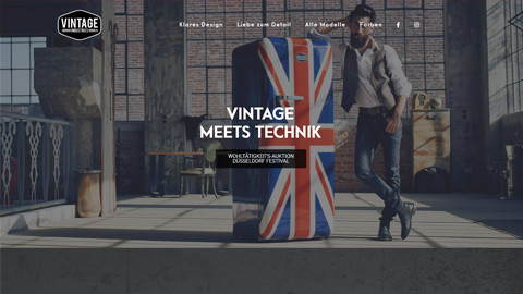 Ein Screenshot von der Webseite des Vintage Industries Projekts